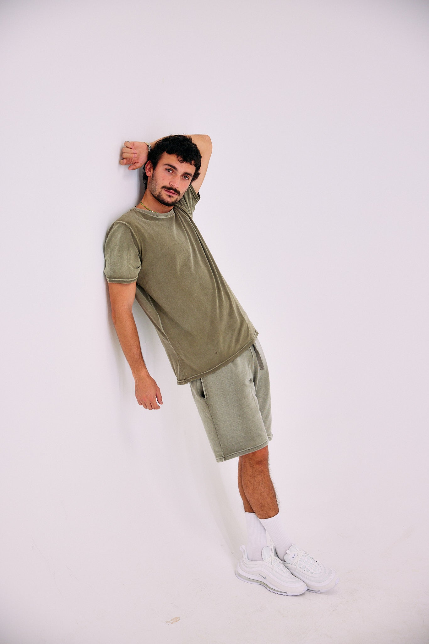 Stone Wash Shorts - Olive